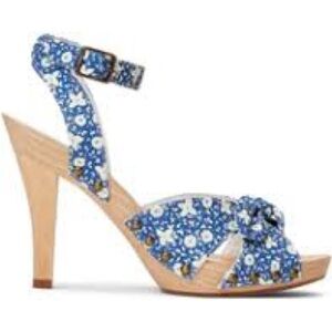 NWOT Polo Ralph Lauren Floral Canvas Clog Sandal Women's Blue/White SZ 8.5